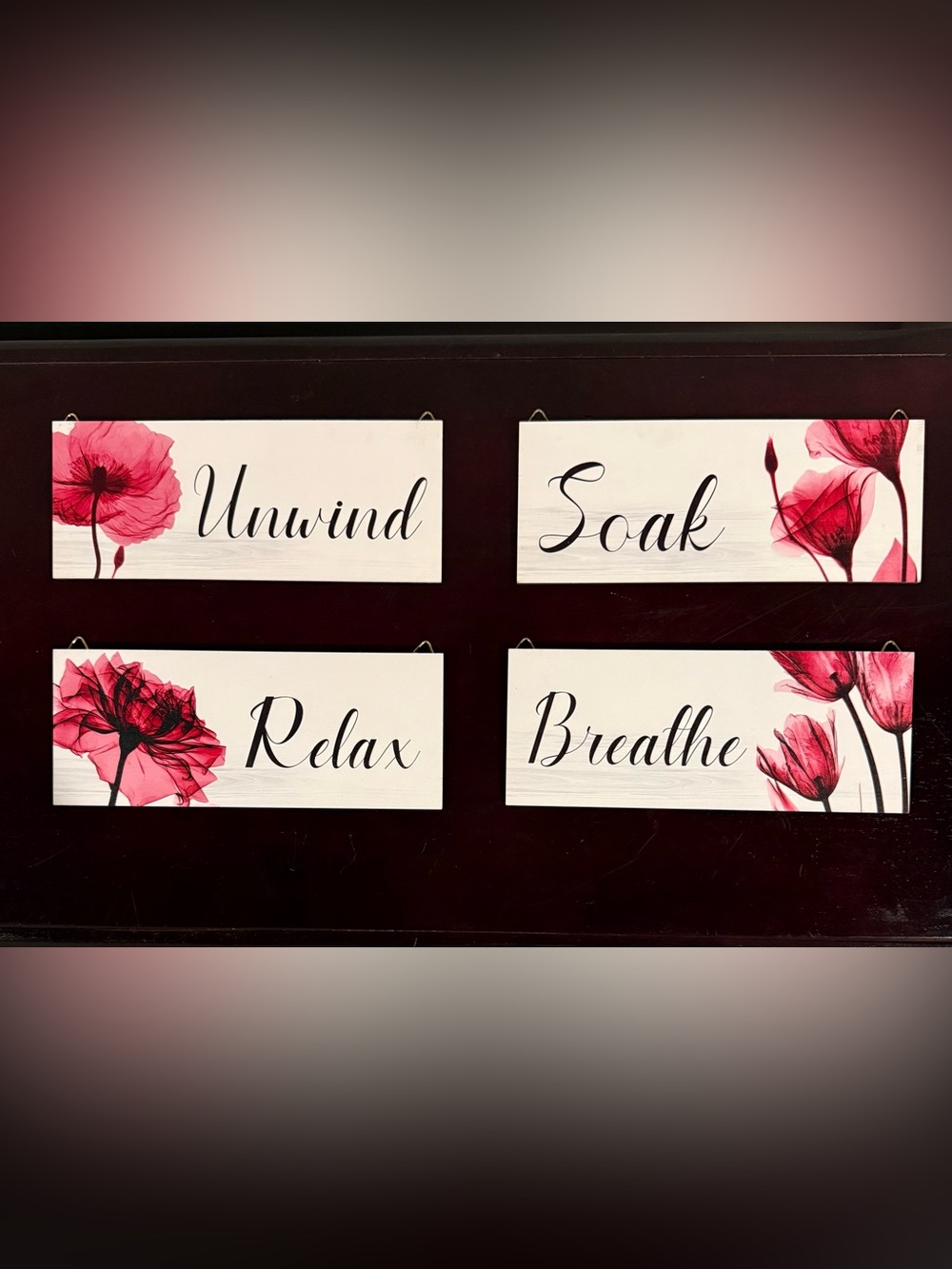 Bathroom Wall Signs - Set of 4
